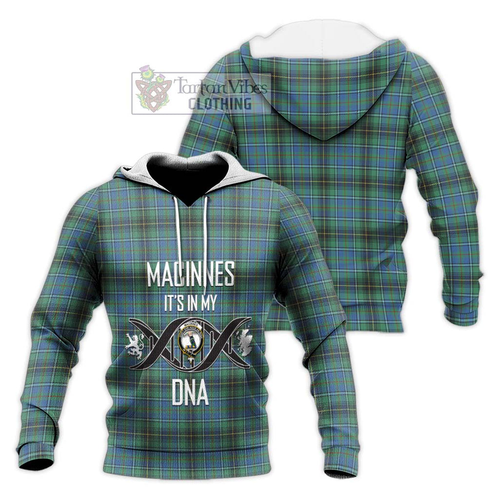 MacInnes Ancient Tartan Knitted Hoodie with Family Crest DNA In Me Style Unisex Knitted Pullover Hoodie - Tartanvibesclothing Shop