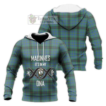 MacInnes Ancient Tartan Knitted Hoodie with Family Crest DNA In Me Style