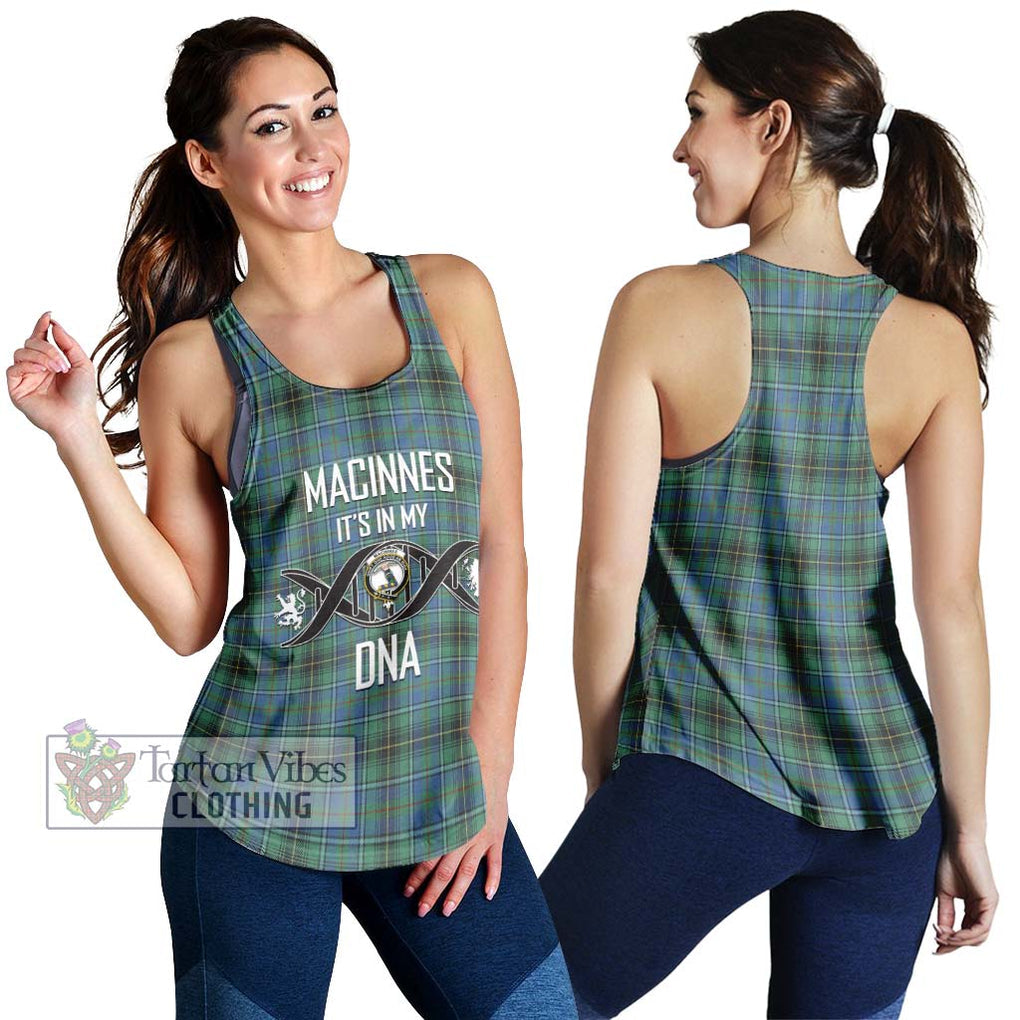 MacInnes Ancient Tartan Women's Racerback Tanks with Family Crest DNA In Me Style 4XL - Tartanvibesclothing Shop