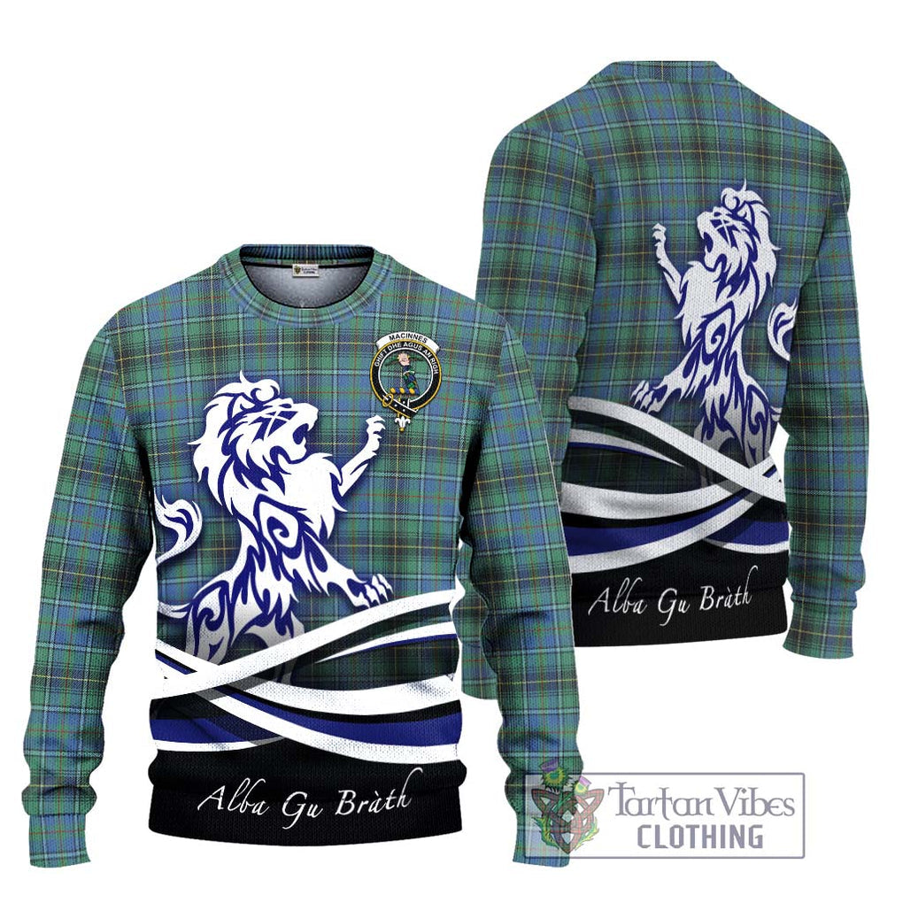 MacInnes Ancient Tartan Knitted Sweater with Alba Gu Brath Regal Lion Emblem Unisex - Tartanvibesclothing Shop