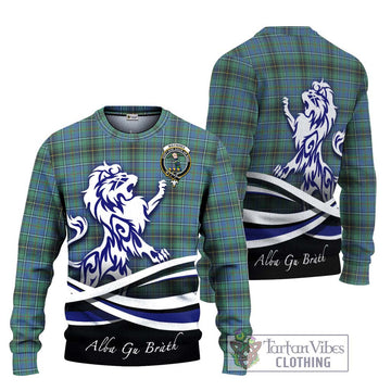 MacInnes Ancient Tartan Ugly Sweater with Alba Gu Brath Regal Lion Emblem