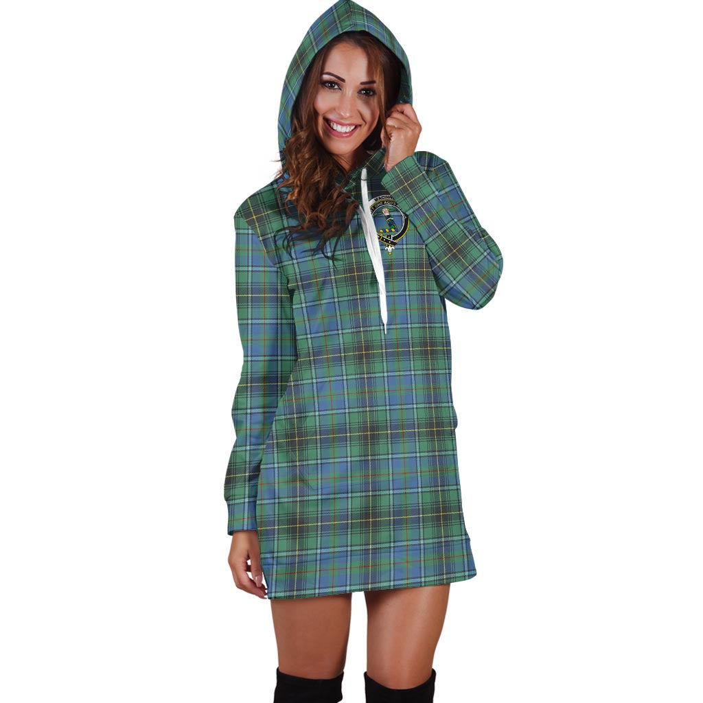 MacInnes Ancient Tartan Hoodie Dress with Family Crest - Tartan Vibes Clothing