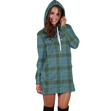 MacInnes Ancient Tartan Hoodie Dress with Family Crest