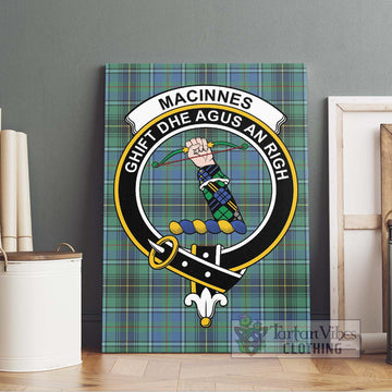 MacInnes Ancient Tartan Canvas Print Wall Art with Family Crest