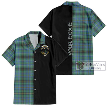 MacInnes Ancient Tartan Short Sleeve Button Shirt with Family Crest and Half Of Me Style