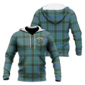 MacInnes Ancient Tartan Knitted Hoodie with Family Crest