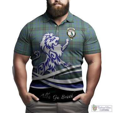 MacInnes Ancient Tartan Polo Shirt with Alba Gu Brath Regal Lion Emblem