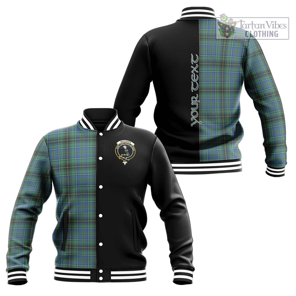 MacInnes Ancient Tartan Baseball Jacket with Family Crest and Half Of Me Style Unisex - Tartanvibesclothing Shop