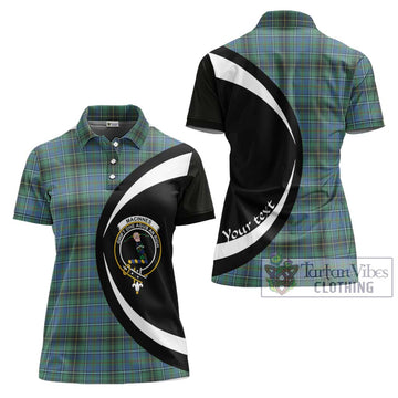 MacInnes Ancient Tartan Women's Polo Shirt with Family Crest Circle Style