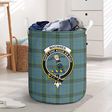 MacInnes Ancient Tartan Laundry Basket with Family Crest