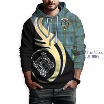 MacInnes Ancient Tartan Hoodie with Family Crest and Celtic Symbol Style