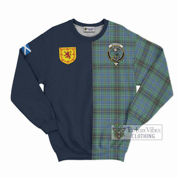 MacInnes Ancient Tartan Sweatshirt Alba with Scottish Lion Royal Arm Half Style