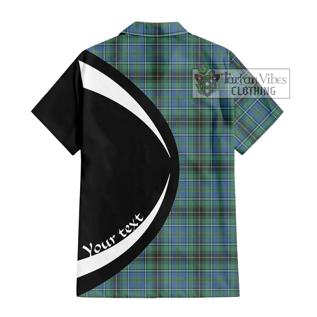 MacInnes Ancient Tartan Short Sleeve Button Up with Family Crest Circle Style - Tartan Vibes Clothing