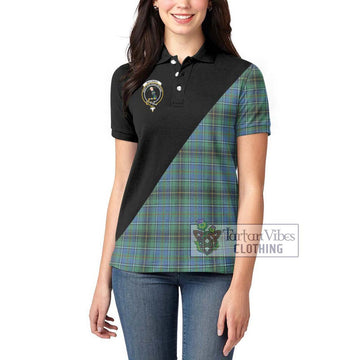 MacInnes Ancient Tartan Women's Polo Shirt with Family Crest and Military Logo Style