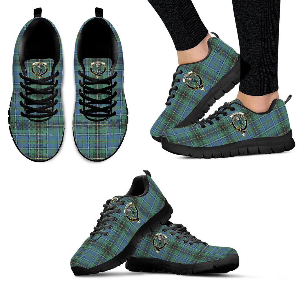 MacInnes Ancient Tartan Sneakers with Family Crest - Tartan Vibes Clothing