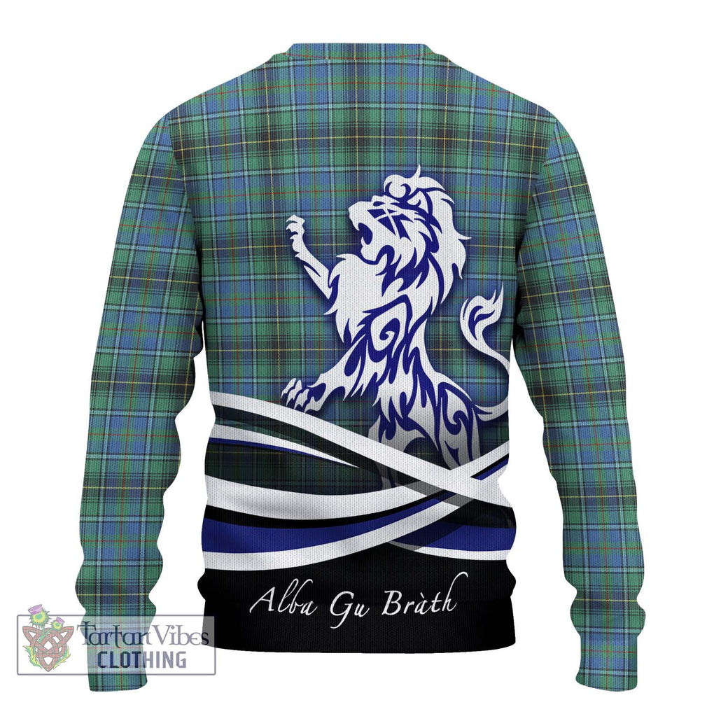 MacInnes Ancient Tartan Knitted Sweater with Alba Gu Brath Regal Lion Emblem - Tartanvibesclothing Shop