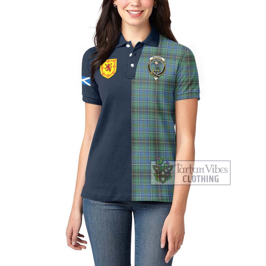 Tartan Vibes Clothing MacInnes Ancient Tartan Women's Polo Shirt with Scottish Lion Royal Arm Half Style