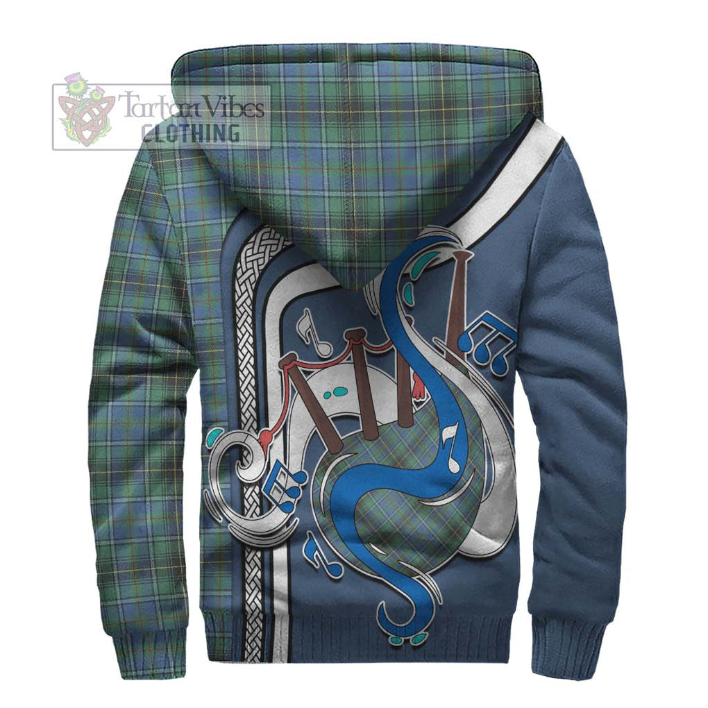 MacInnes Ancient Tartan Sherpa Hoodie with Epic Bagpipe Style - Tartanvibesclothing Shop