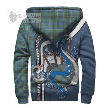 MacInnes Ancient Tartan Sherpa Hoodie with Epic Bagpipe Style