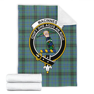 MacInnes Ancient Tartan Blanket with Family Crest