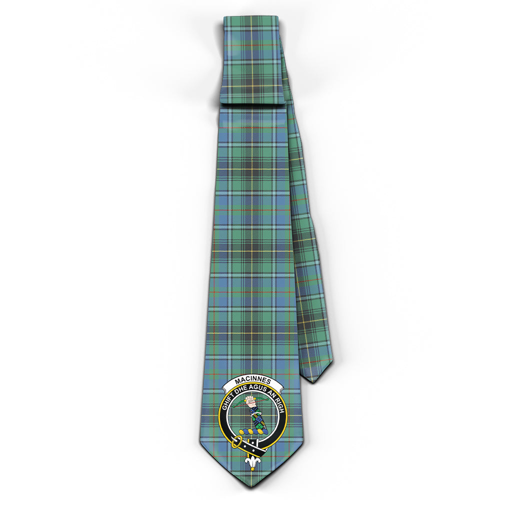 MacInnes Ancient Tartan Classic Necktie with Family Crest - Tartan Vibes Clothing