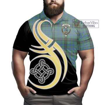 MacInnes Ancient Tartan Polo Shirt with Family Crest and Celtic Symbol Style