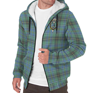 MacInnes Ancient Tartan Sherpa Hoodie with Family Crest