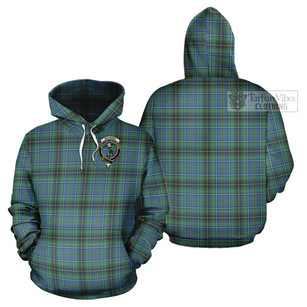 MacInnes Ancient Tartan Cotton Hoodie with Family Crest Pullover Hoodie - Tartan Vibes Clothing