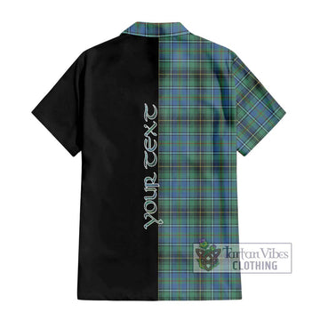 MacInnes Ancient Tartan Short Sleeve Button Shirt with Family Crest and Half Of Me Style