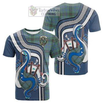 MacInnes Ancient Tartan Cotton T-shirt with Epic Bagpipe Style