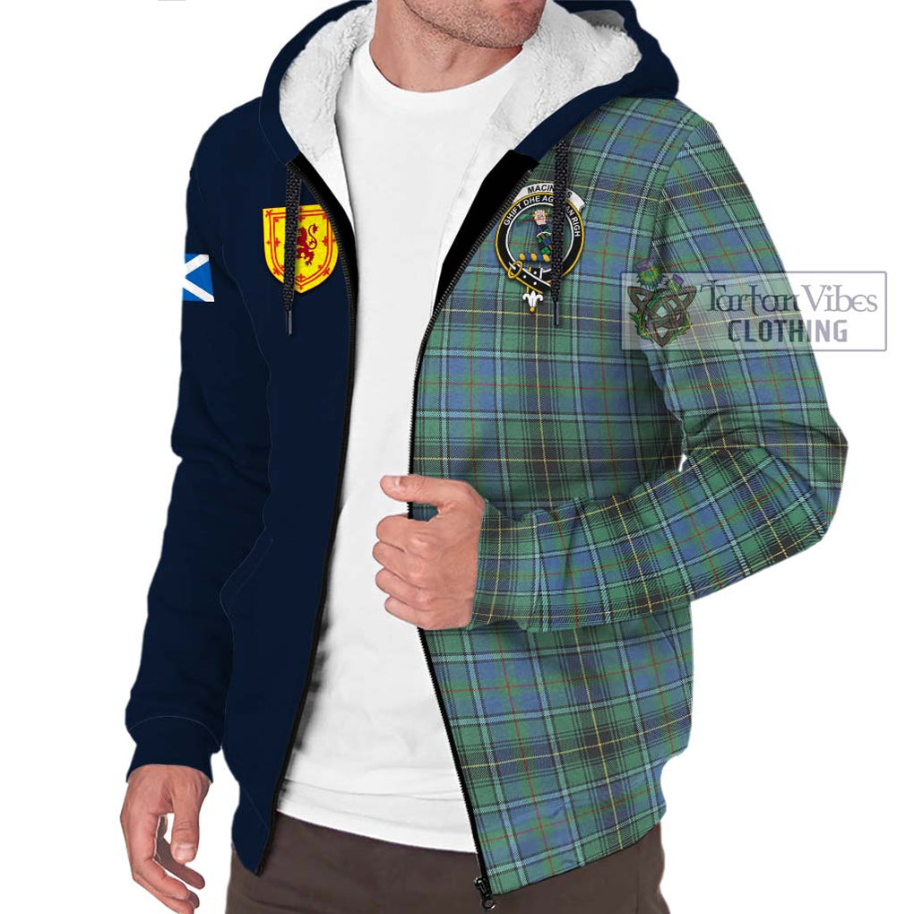 Tartan Vibes Clothing MacInnes Ancient Tartan Sherpa Hoodie with Scottish Lion Royal Arm Half Style