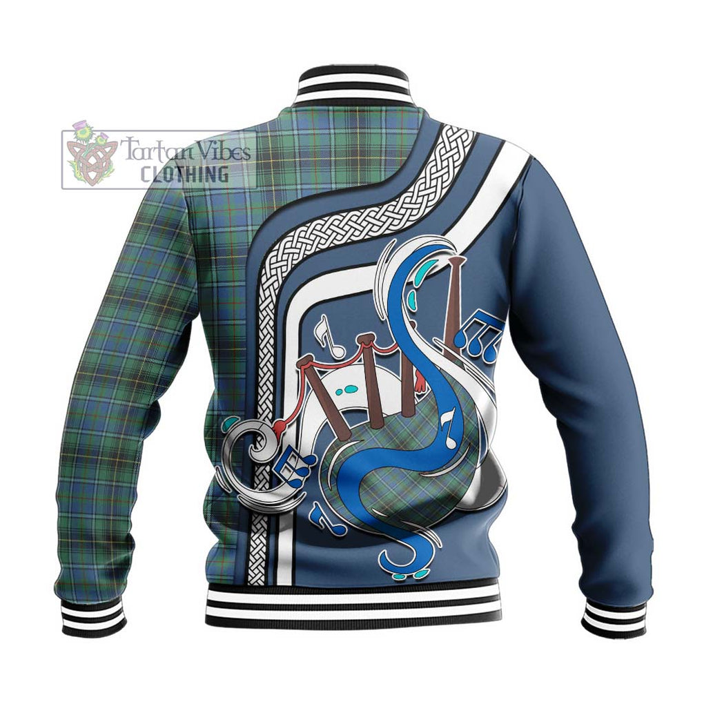 Tartan Vibes Clothing MacInnes Ancient Tartan Baseball Jacket with Epic Bagpipe Style