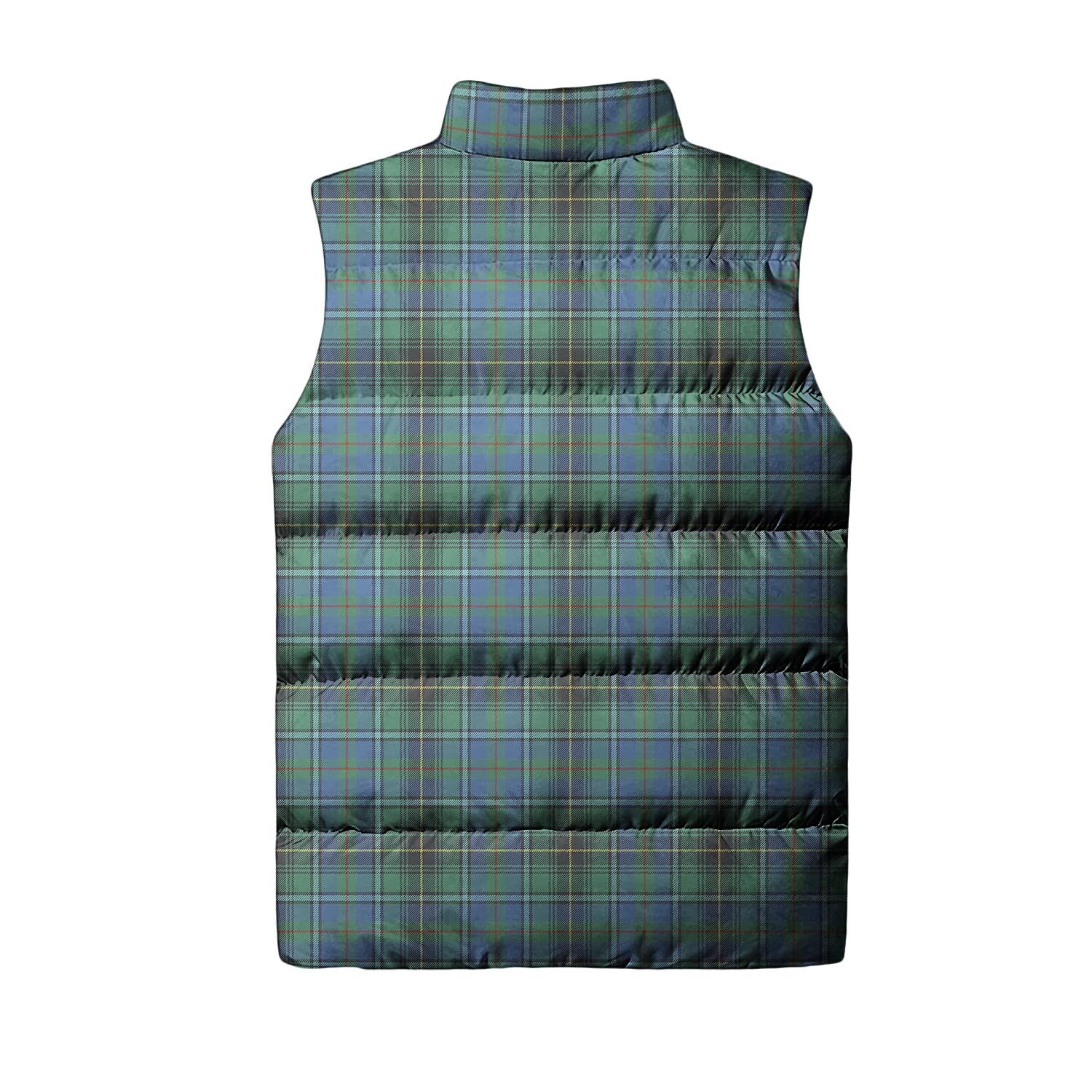 MacInnes Ancient Tartan Sleeveless Puffer Jacket with Family Crest - Tartanvibesclothing