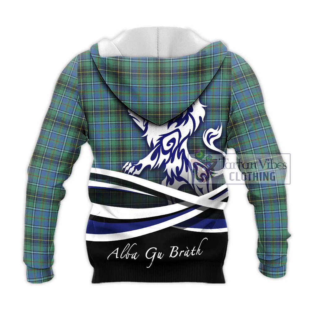 MacInnes Ancient Tartan Knitted Hoodie with Alba Gu Brath Regal Lion Emblem - Tartanvibesclothing Shop