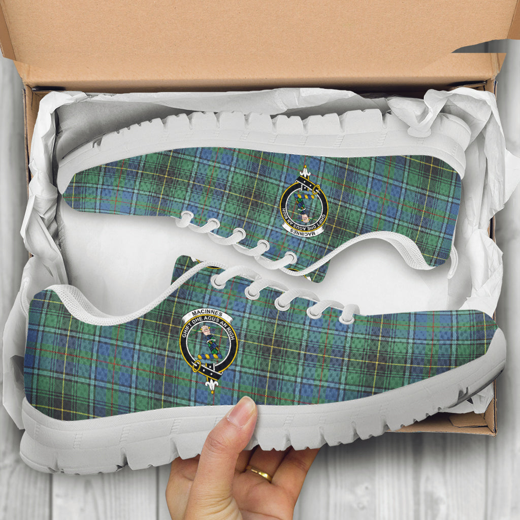 MacInnes Ancient Tartan Sneakers with Family Crest - Tartan Vibes Clothing