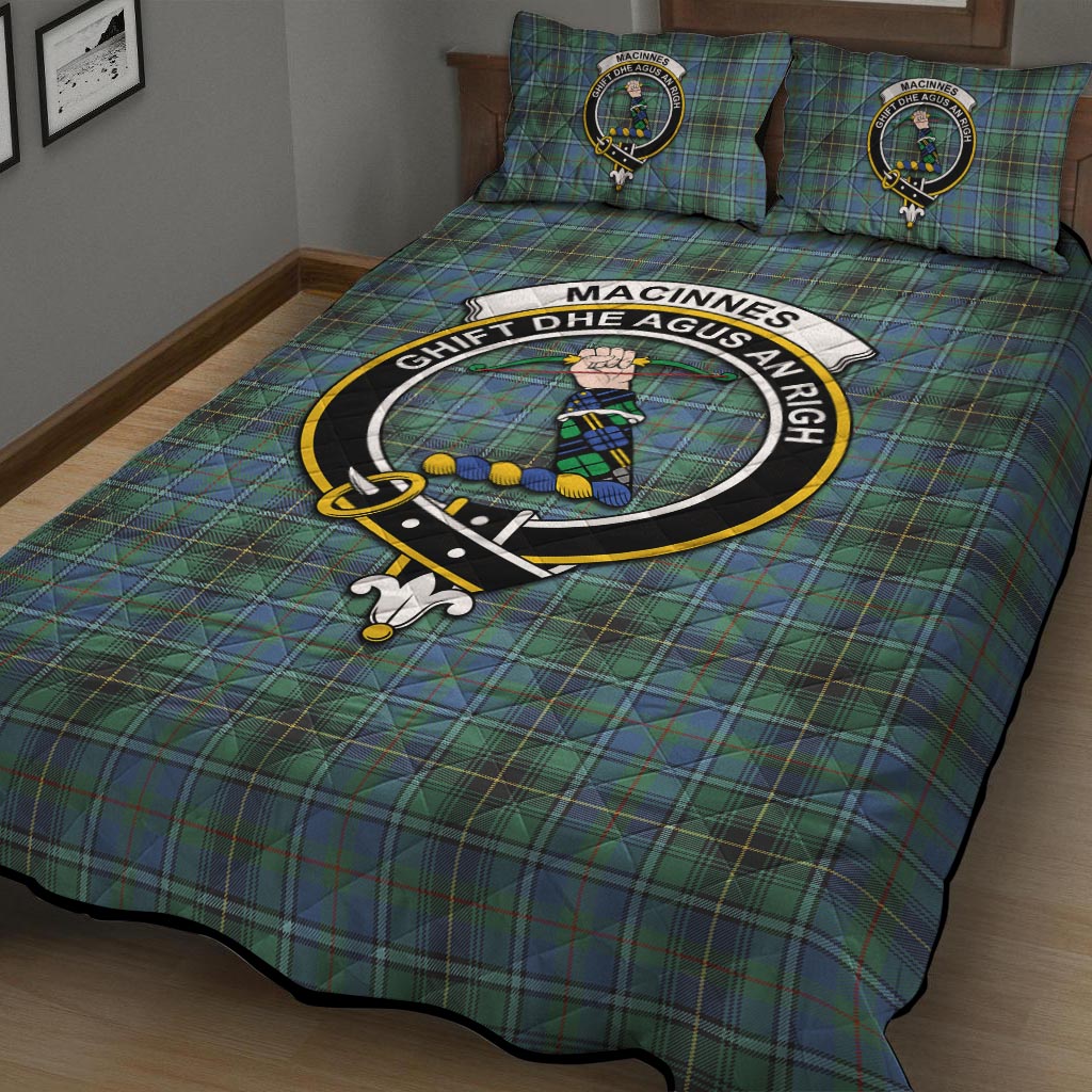 MacInnes Ancient Tartan Quilt Bed Set with Family Crest - Tartan Vibes Clothing