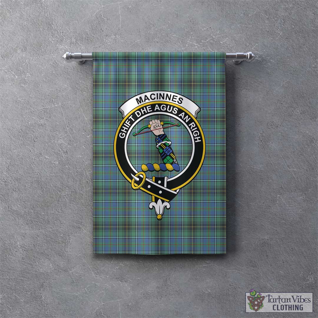 Tartan Vibes Clothing MacInnes Ancient Tartan Gonfalon, Tartan Banner with Family Crest