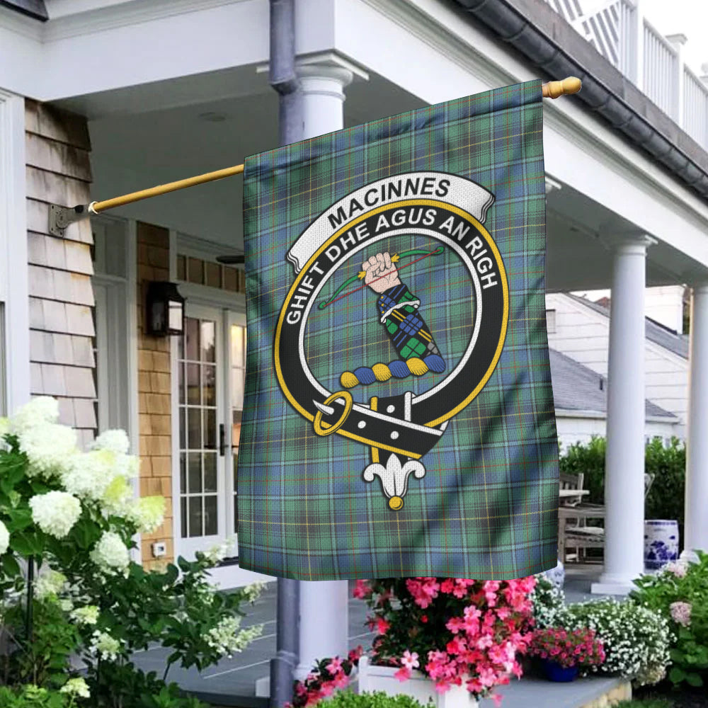 MacInnes Ancient Tartan Flag with Family Crest - Tartan Vibes Clothing