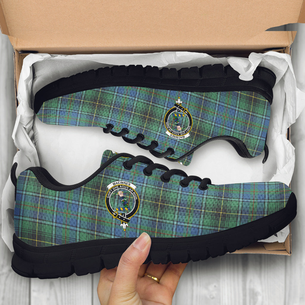 MacInnes Ancient Tartan Sneakers with Family Crest - Tartan Vibes Clothing