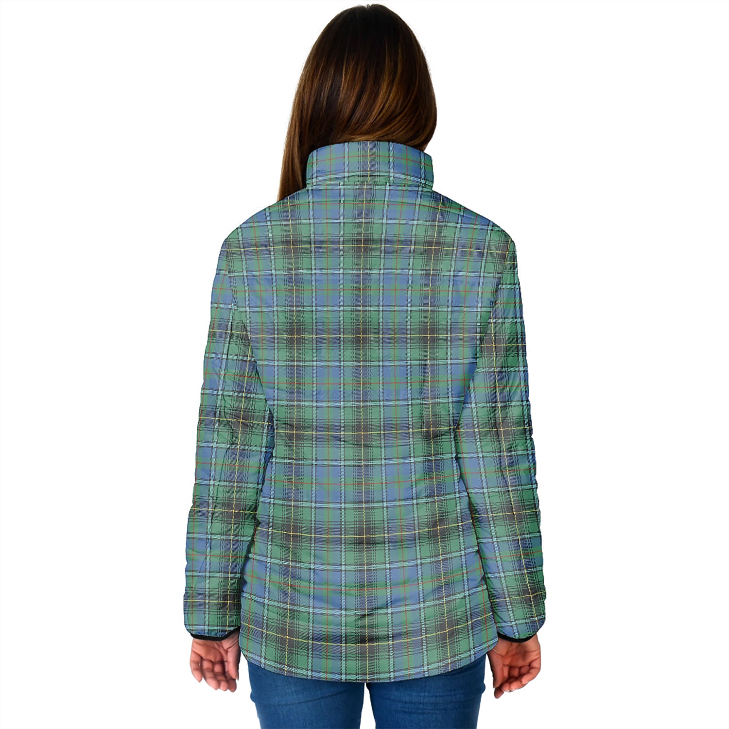 MacInnes Ancient Tartan Padded Jacket with Family Crest - Tartan Vibes Clothing