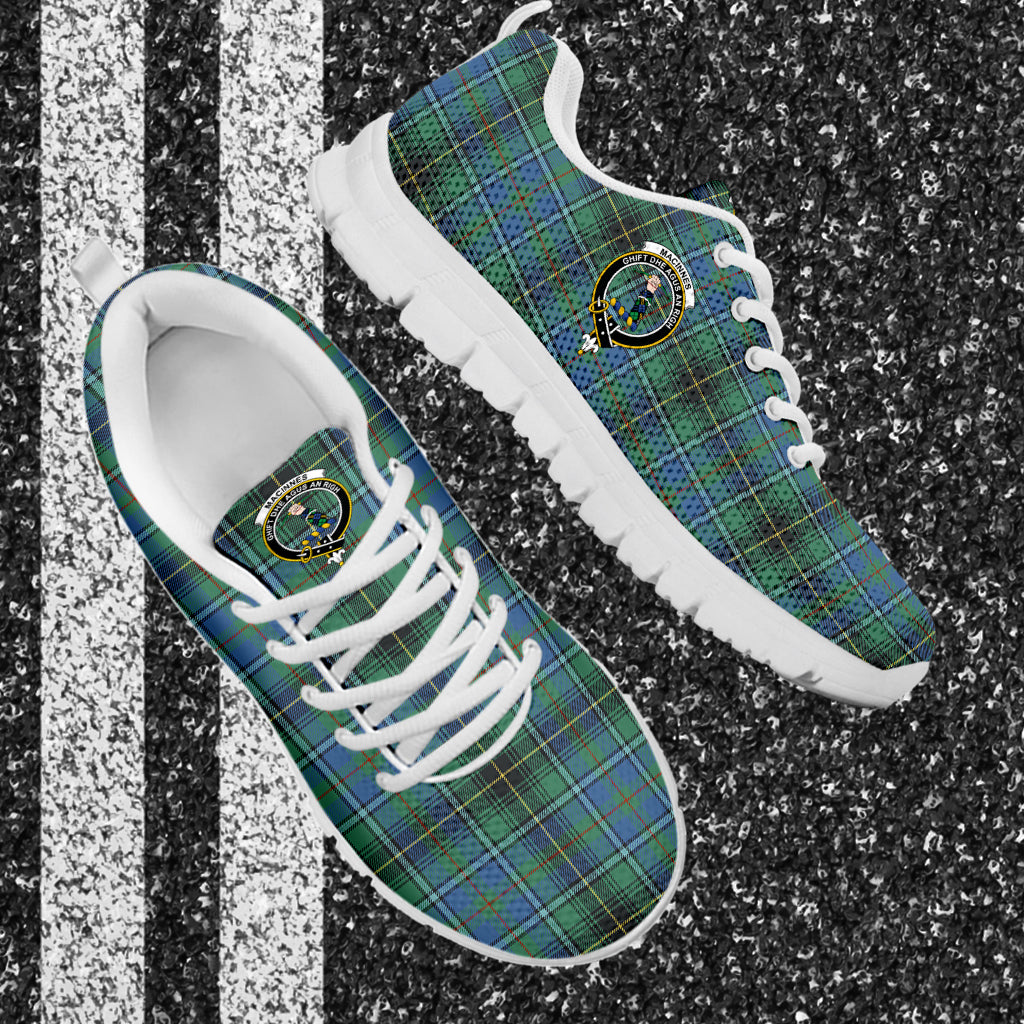 MacInnes Ancient Tartan Sneakers with Family Crest - Tartan Vibes Clothing