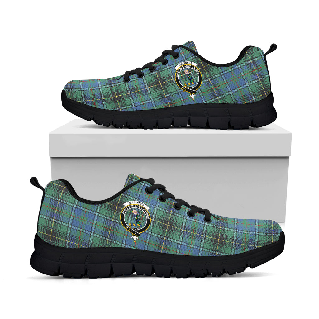 MacInnes Ancient Tartan Sneakers with Family Crest - Tartan Vibes Clothing