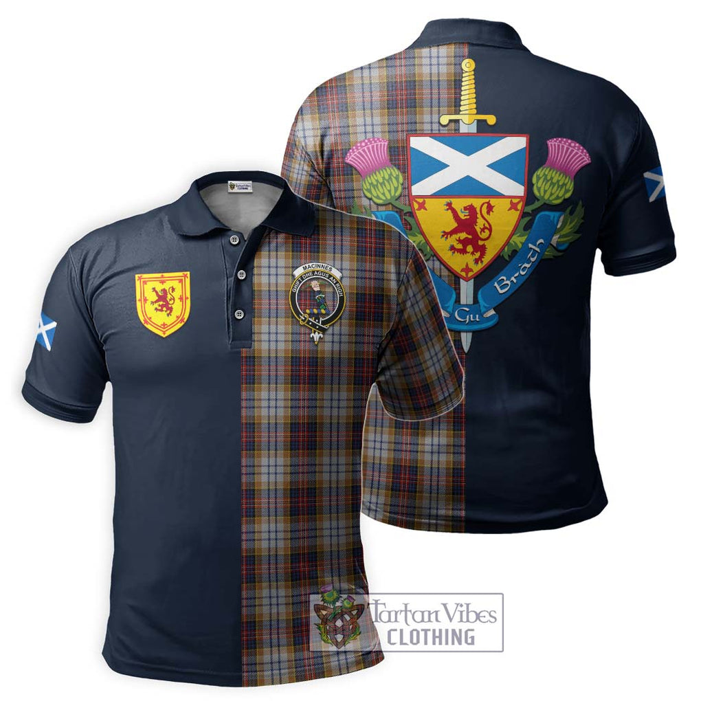 Tartan Vibes Clothing MacInnes Ancient Hunting Tartan Polo Shirt with Scottish Lion Royal Arm Half Style