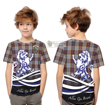 MacInnes Ancient Hunting Tartan Kid T-Shirt with Alba Gu Brath Regal Lion Emblem