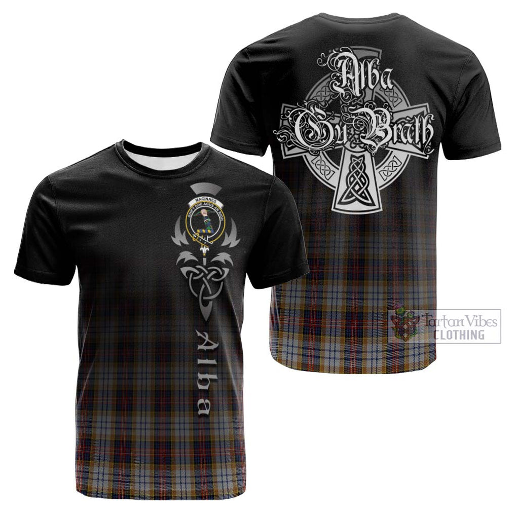 Tartan Vibes Clothing MacInnes Ancient Hunting Tartan Cotton T-shirt Featuring Alba Gu Brath Family Crest Celtic Inspired