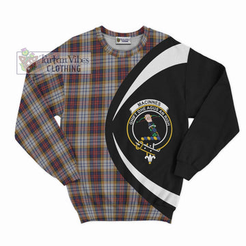 MacInnes Ancient Hunting Tartan Sweatshirt with Family Crest Circle Style