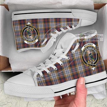 MacInnes Ancient Hunting Tartan High Top Shoes with Family Crest