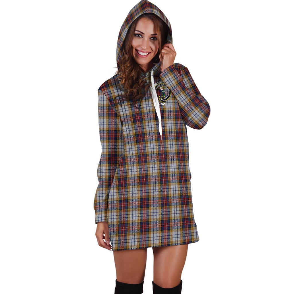 MacInnes Ancient Hunting Tartan Hoodie Dress with Family Crest - Tartan Vibes Clothing