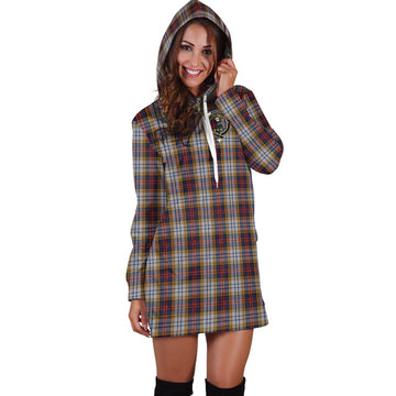 MacInnes Ancient Hunting Tartan Hoodie Dress with Family Crest