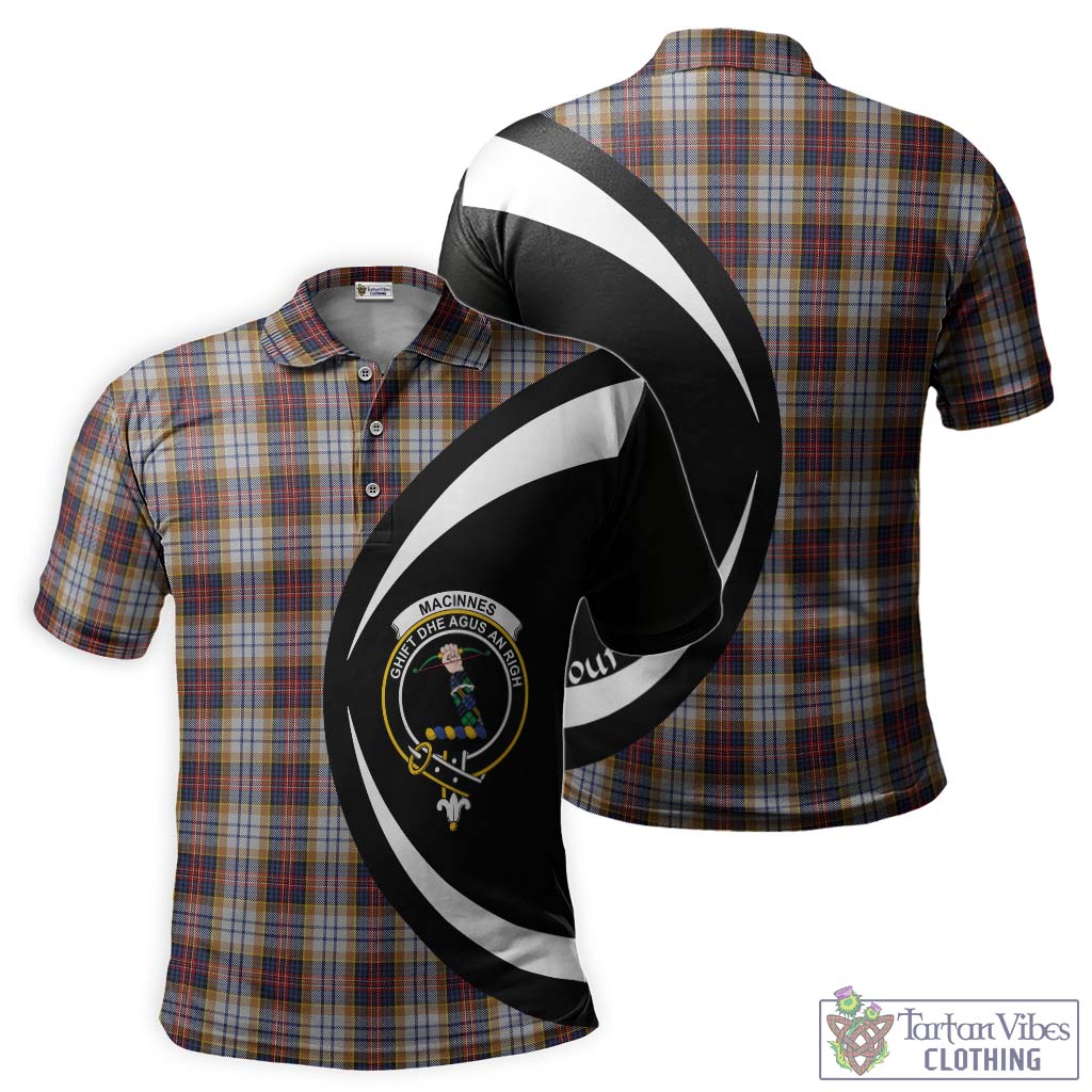 MacInnes Ancient Hunting Tartan Men's Polo Shirt with Family Crest Circle Style Kid - Tartan Vibes Clothing